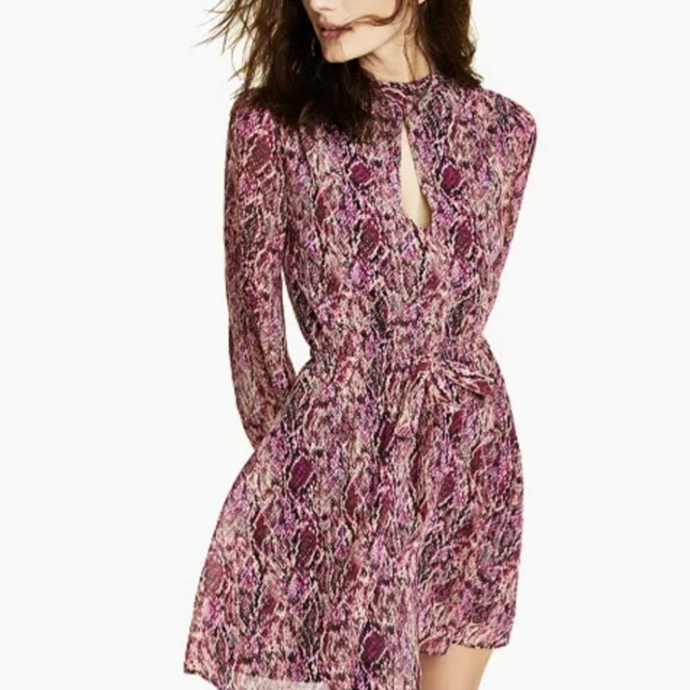 NWT Bar III Cut Out Back Snake Print Mini Dress M